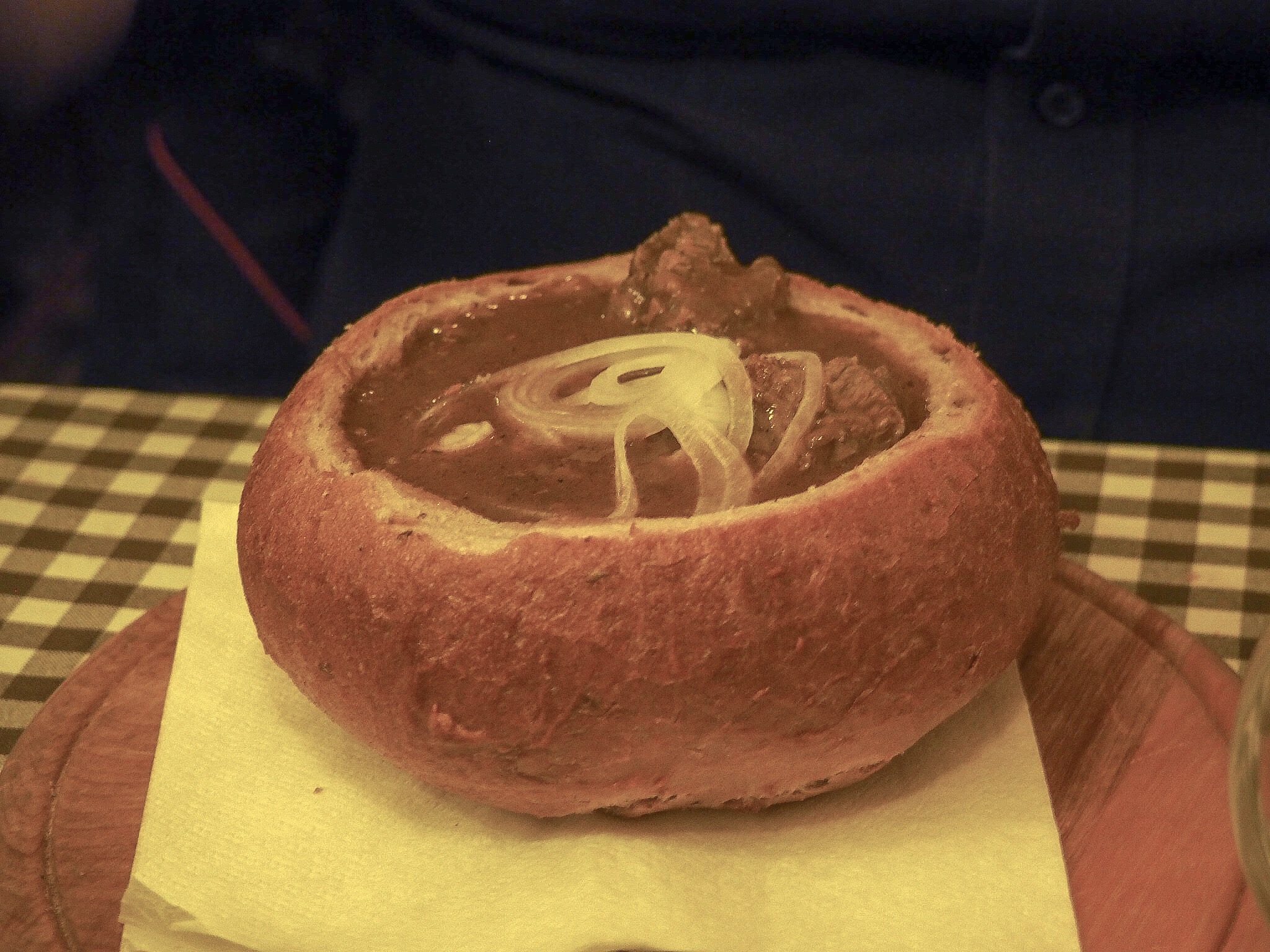 goulash in a bread roll