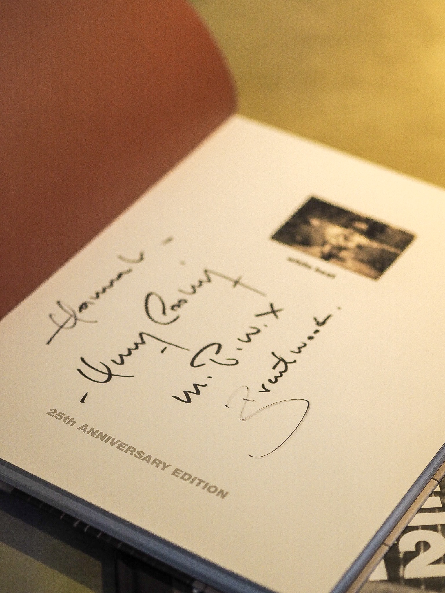signed book at the marco pierre white restaurant at the holiday inn in brentwood